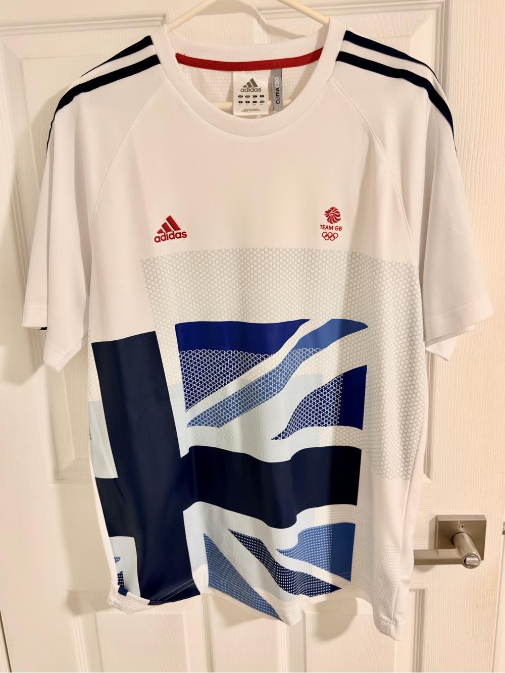 adidas Men’s White Navy & Red Team GB Olympic Graphic Short Sleeve Tee L